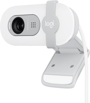 Webcam Full HD Logitech Brio 100 com Microfone Integrado, Proteção de Privacidade, Correção Automática de Luz e Conexão USB-C - Branco