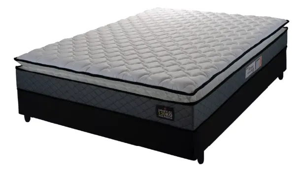 Cama Box Casal Colchão Pillow Top D33 Millenium Cinza/preto Cor Cinza