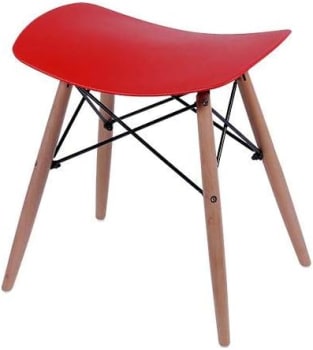 Banqueta Puff DKR Or Design, 	40P x 40L x 46A cm - Vermelho