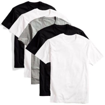Kit 5 Camisetas Básicas Masculina T-shirt Algodão Colors Tee