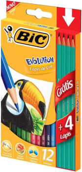 Lápis de Cor BIC Evolution, 12 cores + 4 Lápis de Escrever, 902545, 1 unidade