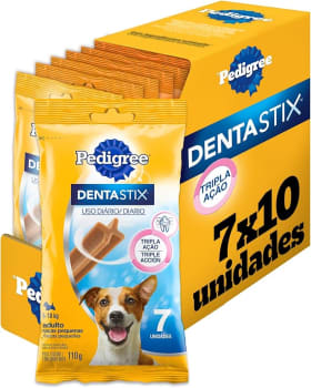 Pack Petisco Pedigree Dentastix Cuidado Oral Para Cães Adultos Raças Pequenas - 10 x 7 Unidades