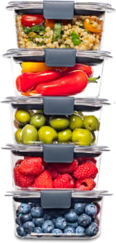 Rubbermaid Conjunto De Recipientes De Armazenamento De Alimentos Brilliance Com Tampa 5 Und