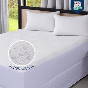 Protetor Impermeável para Colchão Premium - SUPER SILENCIOSO - Tecido Jacquard - 100% Impermeável Estilo Americano - Lateral em Malha - (Solteiro, Branco)