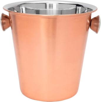 Mimo Style Balde de Gelo Bronze 5 Litros , Aço Inoxidável Mantém Bebidas Geladas Ideal Bancadas Bares Restaurantes e Festas, Resistente e Durável