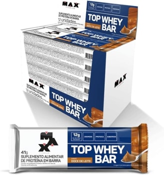 Top Whey Bar 12 Unidades De 41G Max Titanium (Doce de Leite)