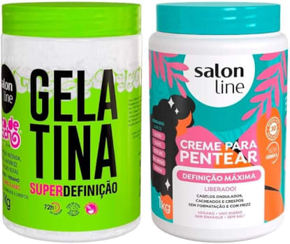 Salon Line, Kit Creme Definição Máxima+Gelatina Super Definição 1kg