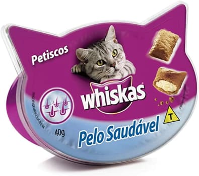 10 Unidades Petisco Funcional Para Gatos Whiskas Temptations Pelo Saudável Adultos 40g