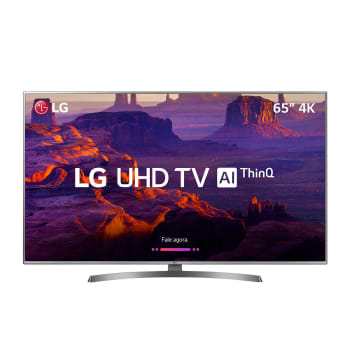 Smart TV LED 65" LG 65UK6530PSF Ultra HD 4k Wi-Fi Inteligência Artificial Prata Conversor Digital Integrado