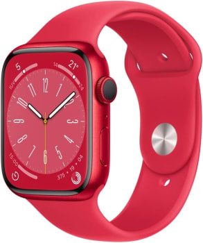 Apple Watch Series 8 (GPS), Smartwatch com caixa (PRODUCT) RED de alumínio – 45 mm • Pulseira esportiva (PRODUCT) RED – Padrão