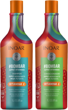  Inoar Kit Shampoo e Condicionador #Bombar Crescimento Capilar 1L, Pack of 2 