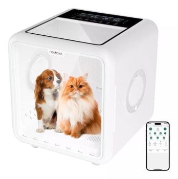 Caixa de Secadora Inteligente Máquina Secar Pet 72L Secador Cães e Gatos 127V 3 Modos de Secagem Pet shop Profissional