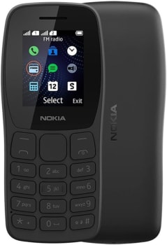 Celular Nokia 105 Dual Chip + Rádio FM + Lanterna + Jogos pré-instalados - Preto - NK093