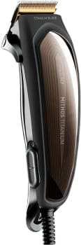 Cortador de Cabelo Mallory Mithos Titanium 6,5W, Com 13 Acessórios, Lâminas de Titânio - 127V