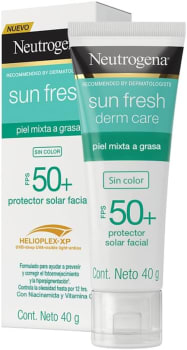 Neutrogena Sun Fresh Protetor Solar Facial Para Pele Oleosa Derm Care Sem Cor FPS 70, 40g