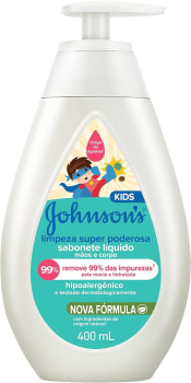 Johnson's Baby Sabonete Líquido Infantil Limpeza Super Poderosa 400ml