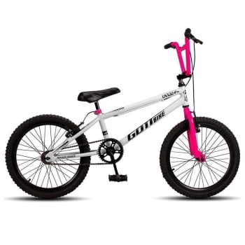 Bicicleta Infantil Aro 20 Bmx Freio V-Brake Gottbike - Branco+Rosa