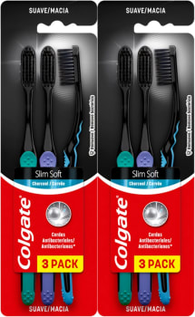 Colgate Escova De Dente Slim Soft Black 6 Unid