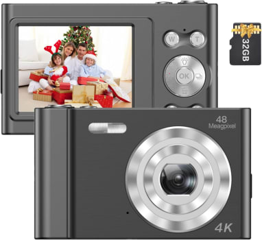 [Internacional] Homesen Câmera Digital 4K Filmadora De Vídeo 48Mp Tela Ips De 2,4 Polegadas Foco Automático Zoom Digital 16X Anti-Vibração