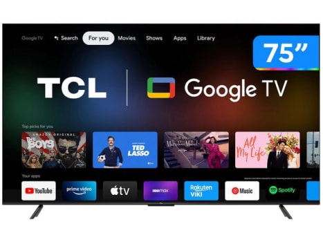Smart TV 75” 4K LED TCL 75P735 VA 60Hz Hands - Free Wi-Fi Bluetooth HDR Alexa Google Assistente - Magazine Ofertaesperta