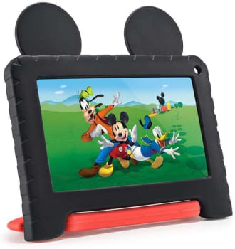 Tablet Multilaser Mickey, Tela 7", Processador Quad Core, 1GB RAM, 32GB (Preto)