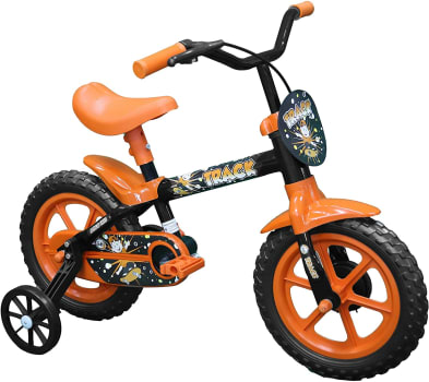 Bicicleta Arco Iris Infantil Aro 12 Preto e Laranja - Track & Bikes