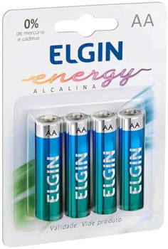  Pilha Alcalina Elgin Energy AA, Pack com 4 - 82153