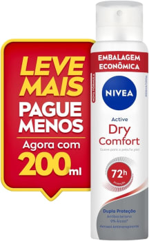 NIVEA Desodorante Antitranspirante Aerossol Dry Comfort 200ml - Proteção eficaz de 48 horas 