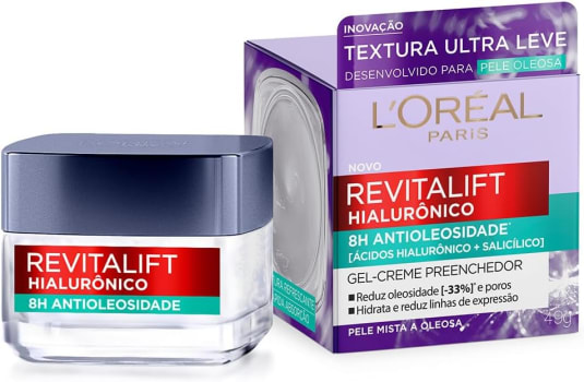 L'Oréal Paris Gel Creme Hidratante Preenchedor Antioleosidade Revitalift Hialurônico 49g