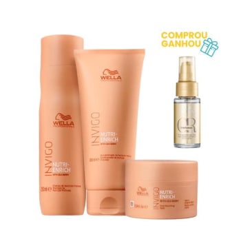 Kit Invigo Nutri Enrich Essentials - Shampoo, Condicionador e Máscara - Wella Professionals - Kit Shampoo e Condicionador Profissional - Magazine {{route.pmdStoreName}}