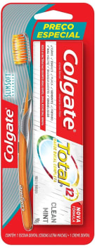 Escova Dental Colgate Slim Soft Advanced + Creme Dental Colgate Total 12