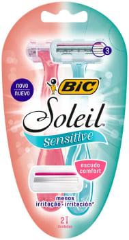 2 Kits - Aparelho De Depilar Bic Soleil Sensitive BIC - Pacote De 2 (total 4 un.)