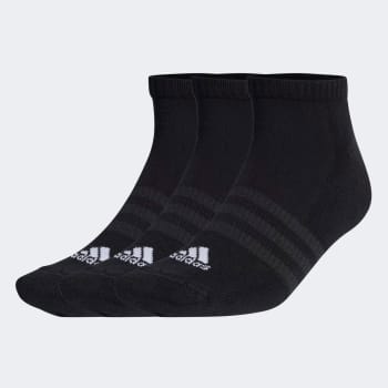 Kit Meia Adidas Cano Baixo c/ 3 Pares - Preto+Branco