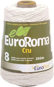 10 Unidades Barbante Cru 4/8 Fios Rolo Euroroma E700.8.100