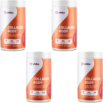 Kit/Combo 4x Collagen Body Vhita Colágeno Hidrolisado Proteína BodyBalance sem lactose isolada para os músculos 495g