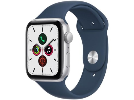 Apple Watch SE 44mm Caixa Prateada - Alumínio GPS Pulseira Esportiva Azul-Abissal - Magazine Ofertaesperta