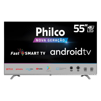 Smart Google Tv Philco 55" Led Borderless 4k, Fast Smart, Áudio Dolby, Com Chromecast Built In - Ptv55q20agbls 4k