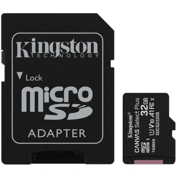 Cartão de Memória Kingston Canvas Select Plus MicroSD 32GB Classe 10 com Adaptador para Câmeras Automáticas/Dispositivos Android - SDCS2/32GB