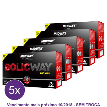 Kit 5x Bolic Way 60 Tabs + 30 Cáps. - BCAA + Cafeína + Creatina - Midway