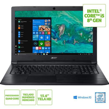 Notebook A315-53-C5X2 8ª Intel Core I5 8GB 1TB LED HD 15.6" W10 Preto - Acer