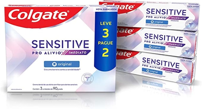 Creme Dental Colgate Sensitive Pro-Alívio Imediato 90g - Leve 3 Pague 2