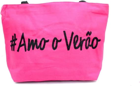 Bolsa De Ombro Lona Feminina Praia Verão Grande Bl-55 (Rosa)