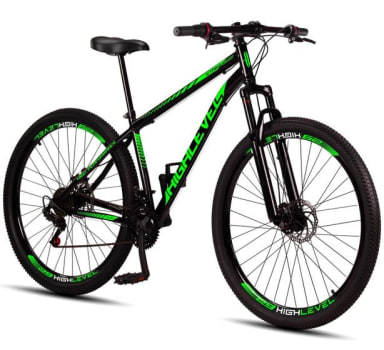 Bicicleta Aro 29 Aço Carbono Highlevel Freios a Disco Suspensão 21 marchas - Highlevel Bikes - Bicicleta - Magazine {{route.pmdStoreName}}Logo LuLogo Magalu