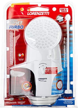 Ducha Top Jet Turbo Multitemperaturas 220V 7500W, Lorenzetti, 7541515, Branco, Pequeno