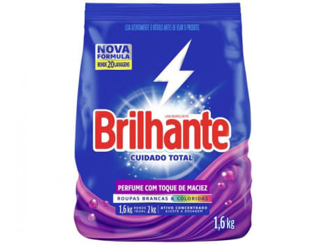 Sabão em Pó Brilhante Cuidado Total Roupas Brancas e Coloridas - 1,6kg