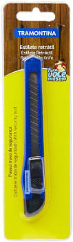 Tramontina 41170300 Estilete Estreito Basic com Lâmina em Aço Especial, 130 mm, Azul