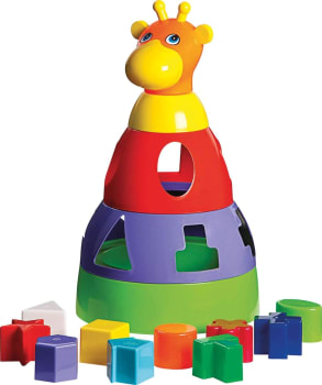  Brinquedo Educativo Girafa Didática com Blocos Merco Toys 