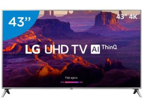 Smart TV LED 43" LG 4K/Ultra HD 43UK6520PSA - WebOs Conversor Digital Wi-Fi 4 HDMI 2 USB - Magazine Ofertaesperta