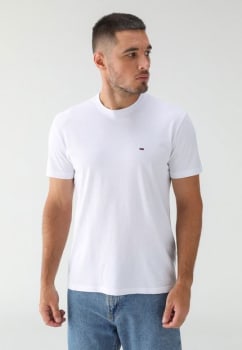 Camiseta Tommy Jeans Slim Logo Branca