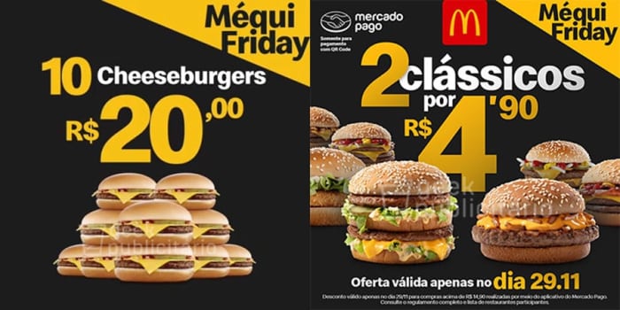  10 Cheeseburguers por R$ 20 no McDonalds Na Black Friday!